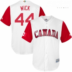 Mens Canada Baseball Majestic 44 Rowan Wick White 2017 World Baseball Classic Replica Team Jersey