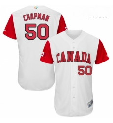 Mens Canada Baseball Majestic 50 Kevin Chapman White 2017 World Baseball Classic Authentic Team Jersey