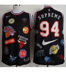 Supreme X Nike X NBA Logos White Stitched Basketball Jersey