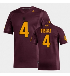 Men Arizona State Sun Devils Evan Fields Replica Maroon Football Jersey