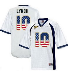 California Golden Bears 10 Marshawn Lynch White USA Flag College Football Jersey