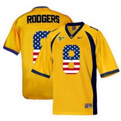 California Golden Bears 8 Aaron Rodgers Gold USA Flag College Football Jersey