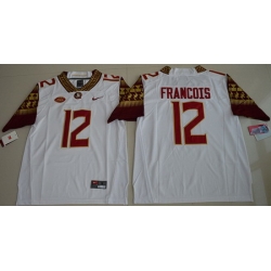 Florida State Seminoles 12 Deondre Francois White College Jersey