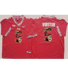 Florida State Seminoles Jameis Winston Red Portrait Number College Jersey