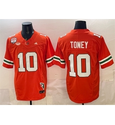 Men Miami Hurricanes 10 Malachi Toney Orange F U S E Fiesta Bowl Champions 26 Florida Patch Stitched Football Jersey Men Miami Hurricanes 10 Malachi Toney Orange F U S E Fiesta Bowl Champions 26 Florida Patch Stitched Football Jersey