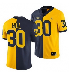 Michigan Wolverines 2021 22 Daxton Hill Navy Maize Split Edition College Football Jersey