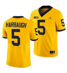 Michigan Wolverines Jim Harbaugh Maize National Award Winner Men Jersey