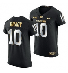 Michigan Wolverines Tom Brady Golden Edition Nfl Alumni Mvp Black Jersey