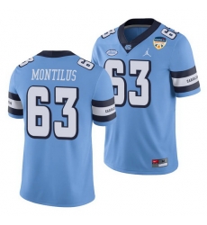 North Carolina Tar Heels Ed Montilus Carolina Blue 2021 Orange Bowl Game Jersey