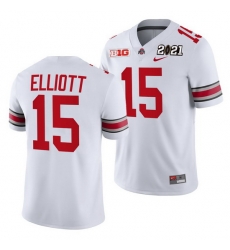 Ohio State Buckeyes Ezekiel Elliott White 2021 Sugar Bowl Champions College Football Playoff College Football Playoff Jersey 0