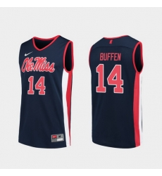 Men Ole Miss Rebels Kj Buffen Navy Replica College Basketball Jersey