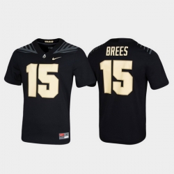 Men Purdue Boilermakers Drew Brees 15 Black Untouchable Replica Game Jersey