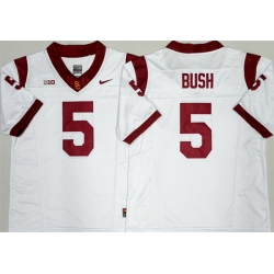 Men USC Trojans  5 Reggie Bush F U S E  White Stitched Jersey