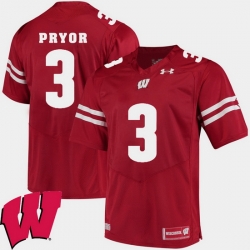 Men Wisconsin Badgers Kendric Pryor Red Alumni Football Game Ncaa 2018 Jersey