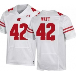 Men Wisconsin TJ Watt white jersey