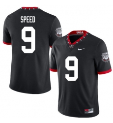 2020 Men #9 Ameer Speed Georgia Bulldogs Mascot 100th Anniversary College Football Jerseys Sale-Blac