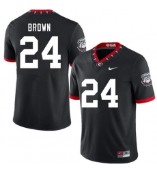 Men #24 Matthew Brown Georgia Bulldogs 100th Anniversary College Football Jerseys Sale-100th Black