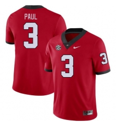 Men #3 Andrew Paul Georgia Bulldogs College Football Jerseys Stitched-Red