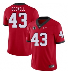 Men #43 James Boswell Georgia Bulldogs College Football Jerseys Stitched-Red