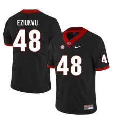 Men #48 Austine Eziukwu Georgia Bulldogs College Football Jerseys Sale-Black Anniversary