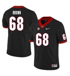 Men #68 Chris Brown Georgia Bulldogs College Football Jerseys Sale-Black