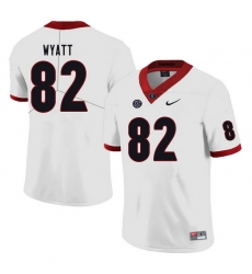 Men #82 Kolby Wyatt Georgia Bulldogs College Football Jerseys white