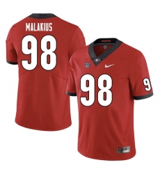 Men #98 Tyler Malakius Georgia Bulldogs College Football Jerseys Sale-Red