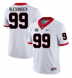 Men #99 Bear Alexander Georgia Bulldogs College Football Jerseys Stitched-White