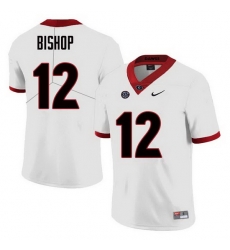 Men Georgia Bulldogs #12 Tray Bishop College Football Jerseys Sale-White