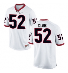 Men Georgia Bulldogs #52 Tyler Clark College Football Jerseys-White