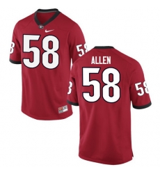 Men Georgia Bulldogs #58 Pat Allen College Football Jerseys-Red