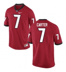 Men Georgia Bulldogs #7 Lorenzo Carter College Football Jerseys-Red