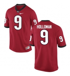 Men Georgia Bulldogs #9 Jeremiah Holloman College Football Jerseys-Red