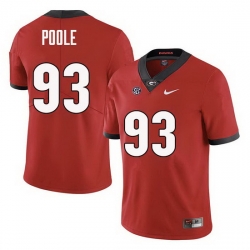 Men Georgia Bulldogs #93 Antonio Poole College Football Jerseys Sale-Red