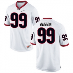 Men Georgia Bulldogs #99 Mitchell Wasson College Football Jerseys-White