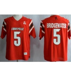 Louisville Cardinals 5 Teddy Bridgewater Red AAC Patch NCAA Techfit Jerseys