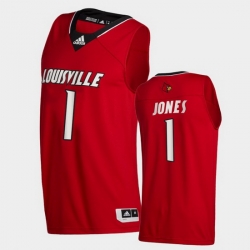 Men Louisville Cardinals Carlik Jones College Basketball Red Swingman 2020 21 Jersey