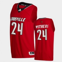 Men Louisville Cardinals Jae'Lyn Withers College Basketball Red Swingman 2020 21 Jersey