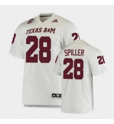 Men Texas A&M Aggies Isaiah Spiller College Football White Premier Jersey