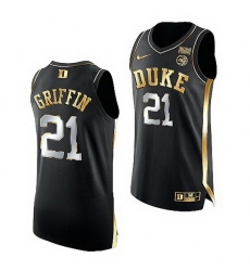 Duke Blue Devils Aj Griffin Black Golden Edition 2021 22Authentic Basketball Jersey