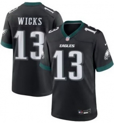Men Eagles #13 WICKS Black F U S E Stitched Jersey Men Eagles #13 WICKS Black F U S E Stitched Jersey