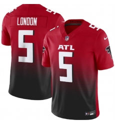 Men Atlanta Falcons 5 Drake London Red Black 2023 F U S E  Vapor Untouchable Limited Stitched Football Jersey