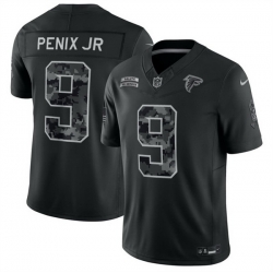 Men Atlanta Falcons 9 Michael Penix Jr Black F U S E 2026 Salute to Service Limited Stitched Football Jersey