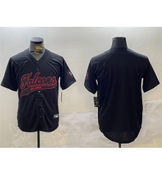 Men Atlanta Falcons Blank Black With Patch Cool Base Stitched Baseball Jersey