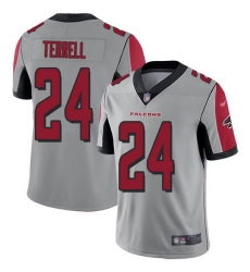 Nike Falcons 24 A J  Terrell Silver Men Stitched NFL Limited Inverted Legend Jersey