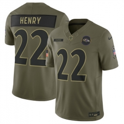 Men Baltimore Ravens 22 Derrick Henry Olive 2025 Salute to Service Limited Stitched Football Jersey Men Baltimore Ravens 22 Derrick Henry Olive 2025 Salute to Service Limited Stitched Football Jersey