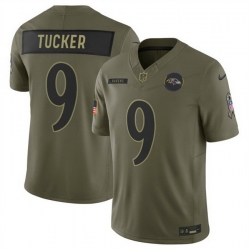 Men Baltimore Ravens 9 Justin Tucker Olive 2025 F U S E  Salute to Service Limited Football Jersey Men Baltimore Ravens 9 Justin Tucker Olive 2025 F U S E  Salute to Service Limited Football Jersey