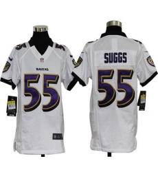 Nike Ravens #55 Terrell Suggs White Youth Stitched NFL Elite Jersey