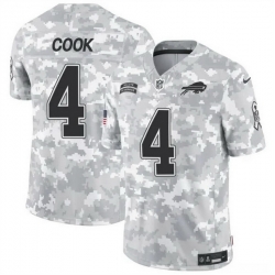 Men Buffalo Bills 4 James Cook 2024 F U S E Arctic Camo Salute To Service Limited Stitched Football Jersey