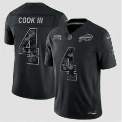 Men Buffalo Bills  4 James Cook Black F U S E  2026 Salute to Service Limited Stitched Football Jersey